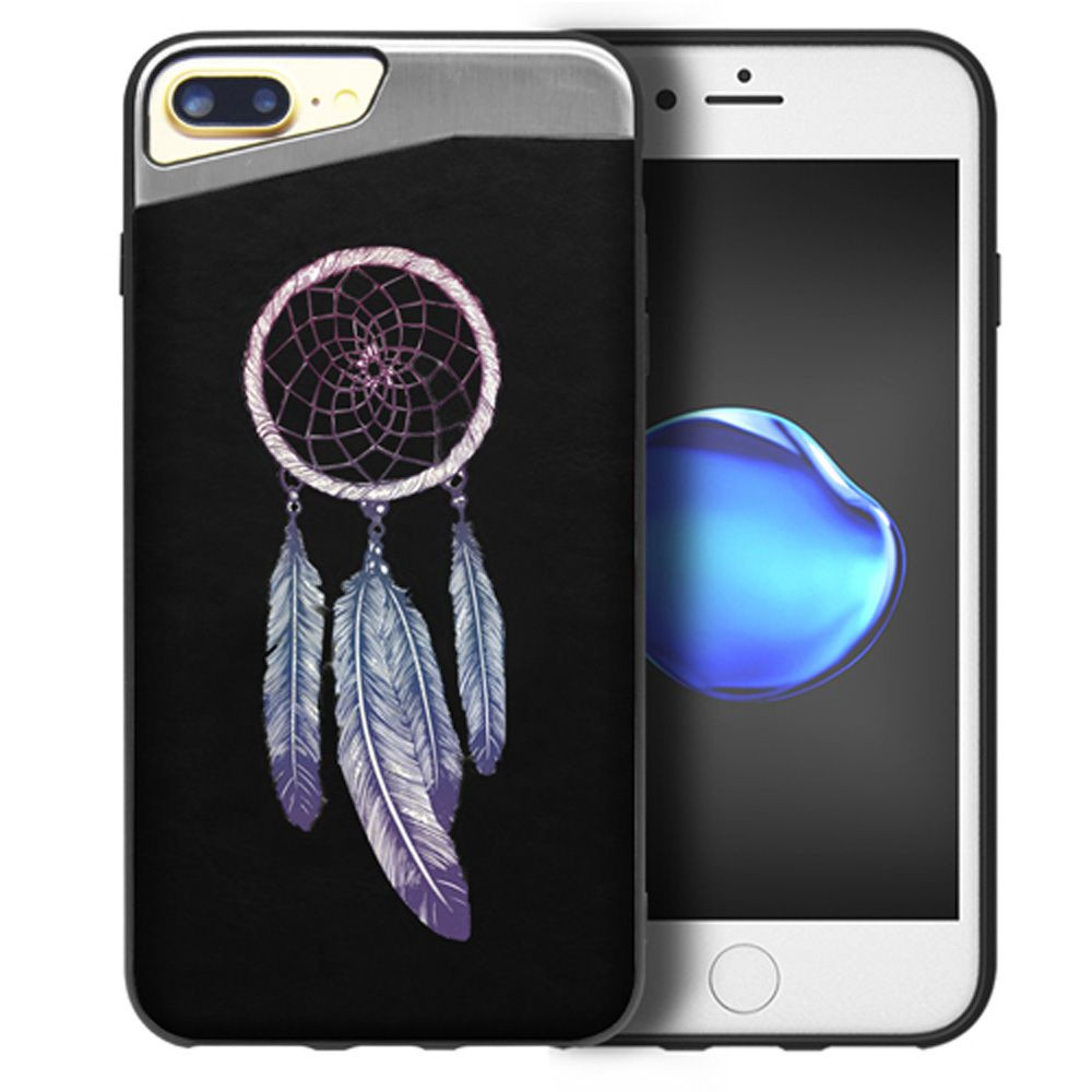 Apple iPhone 8 Plus -  Dream Catcher Embroidered Slim Fashion Case, Purple/Silver