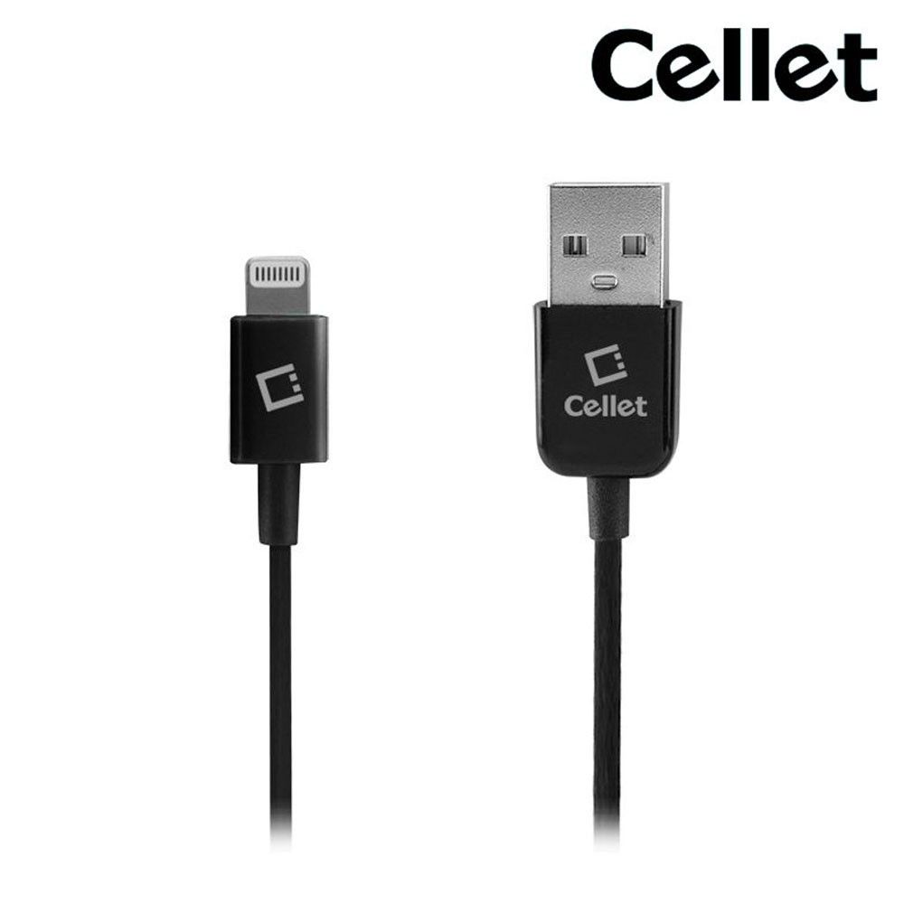 Apple iPhone 8 Plus -  4FT Cellet MFi Certified Lightning 8-Pin to USB Sync and Charge Cable, Black
