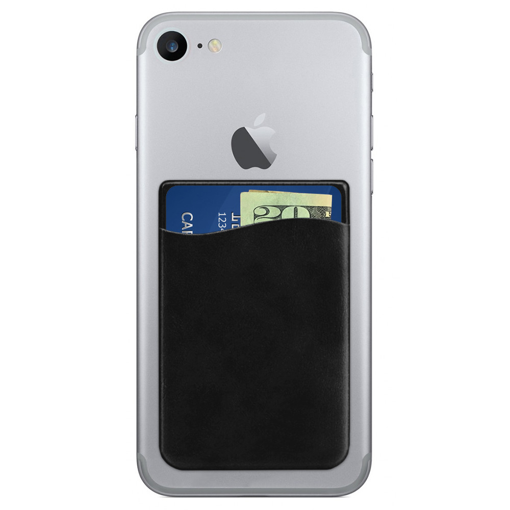Apple iPhone 8 Plus -  Vegan Leather Stick-on Card Pocket, Black