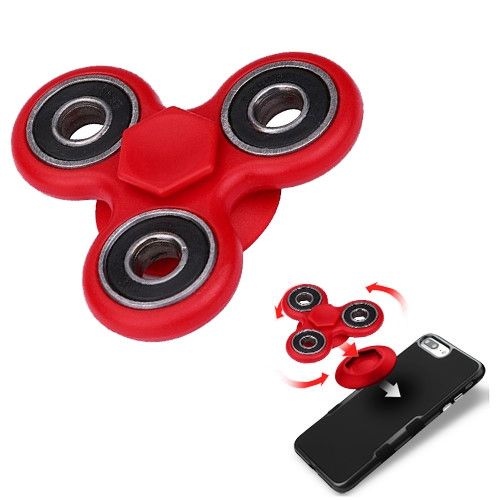 Apple iPhone 8 Plus -  Fidget Toy Spinner with Adhesive and Holder, Red/Black