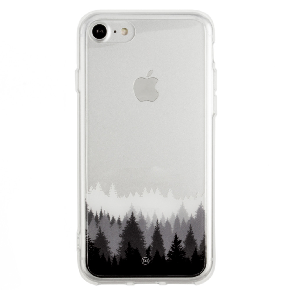 Apple iPhone 8 -  Ultra Clear Grayscale Forest Slim Case, Clear/Gray