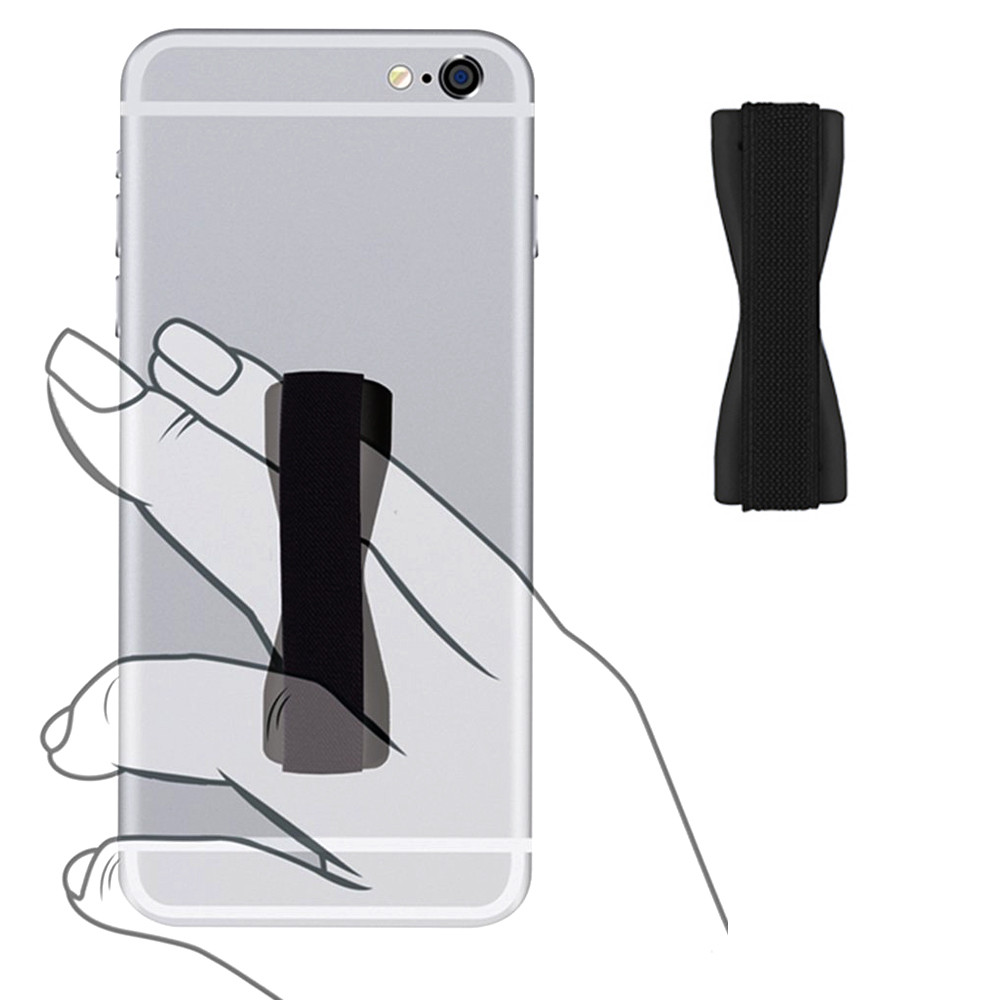 Apple iPhone 8 Plus -  Slim Elastic Phone Grip Sticky Attachment, Black