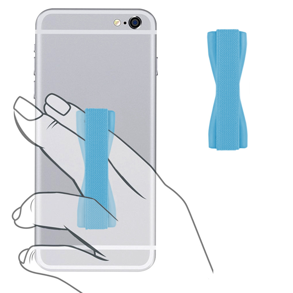 Apple iPhone 8 Plus -  Slim Elastic Phone Grip Sticky Attachment, Blue