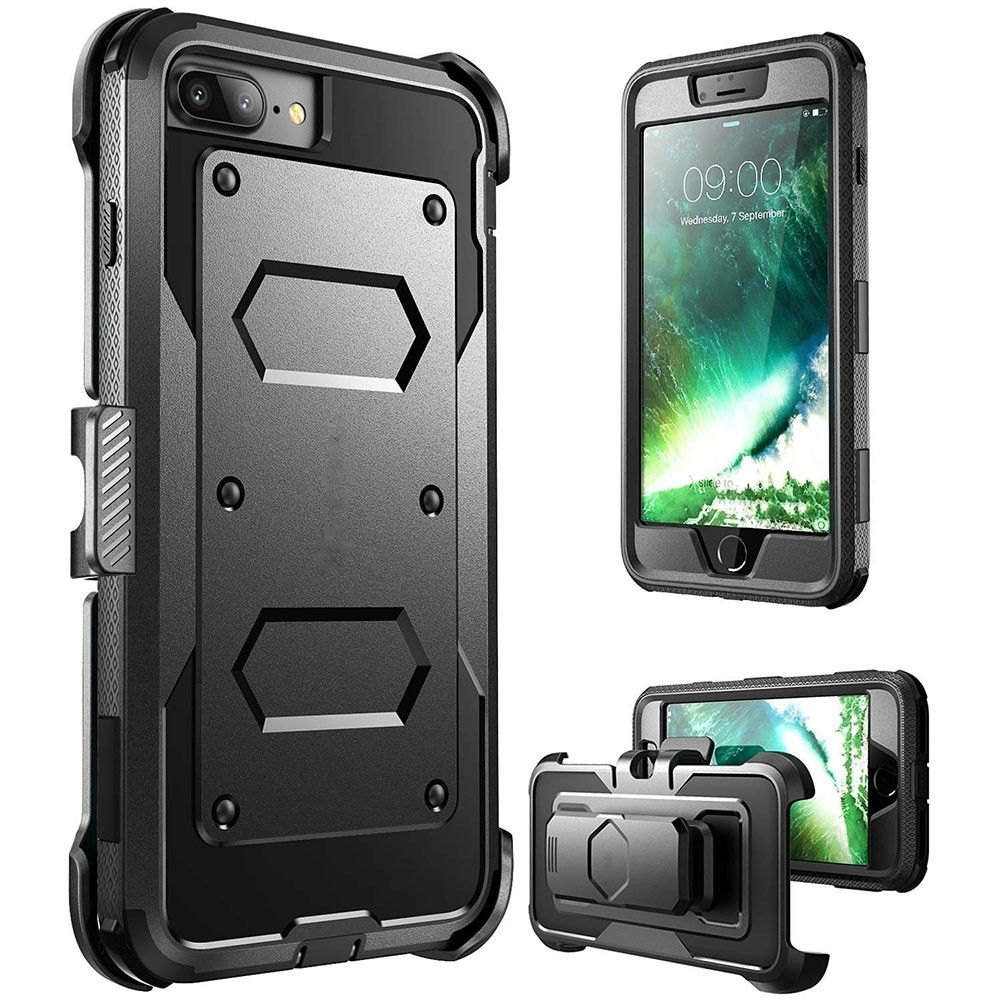 Apple iPhone 8 -  Triple Protection Rugged Case and Holster Shell Combo, Black