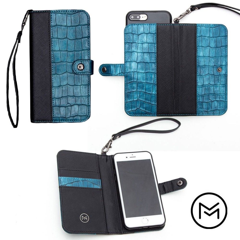 Apple iPhone 8 -  Limited Edition Mobovida Stanton Slide Wallet Case, Cobalt/Black