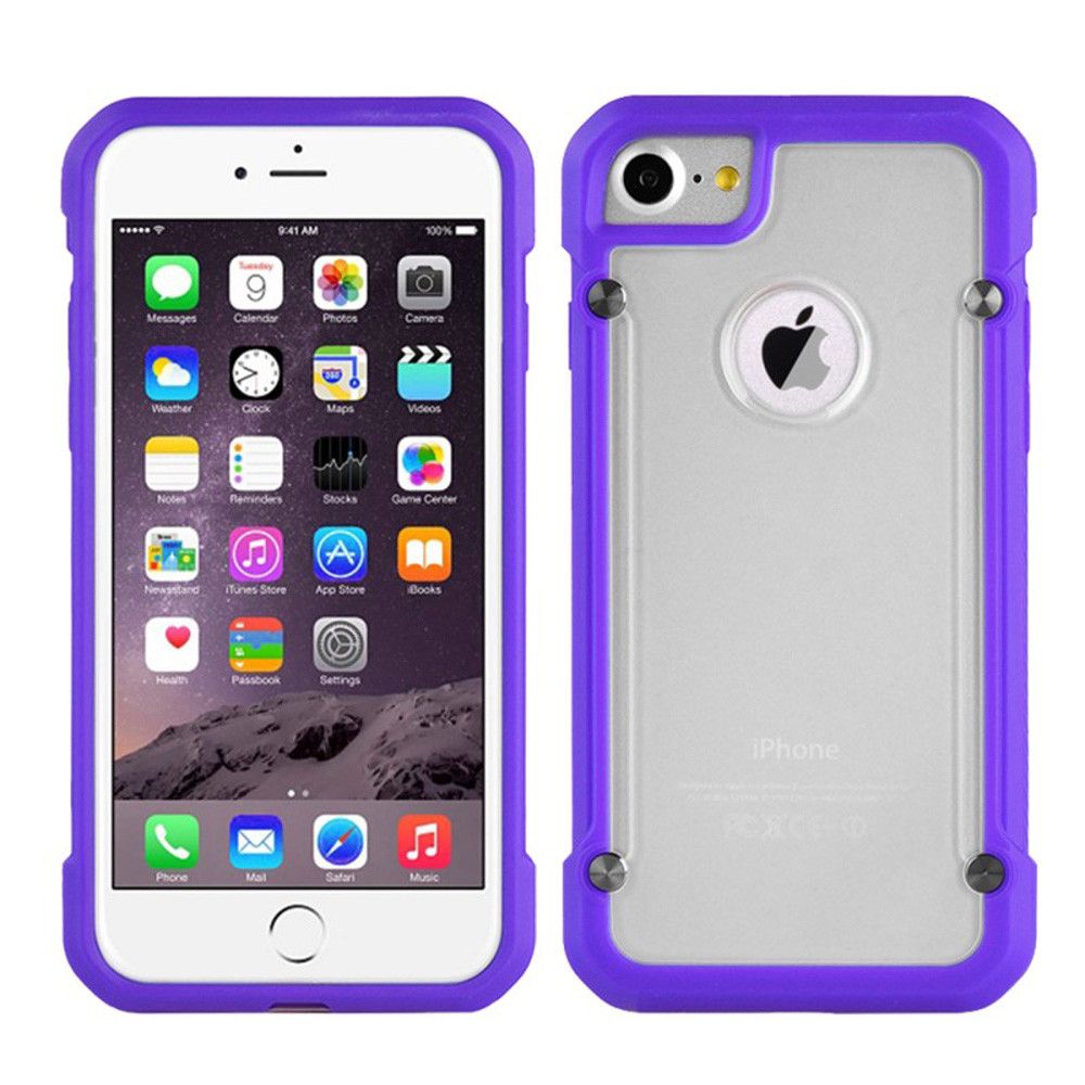 Apple iPhone 7 - Clear Full Body TPU Case, Purple