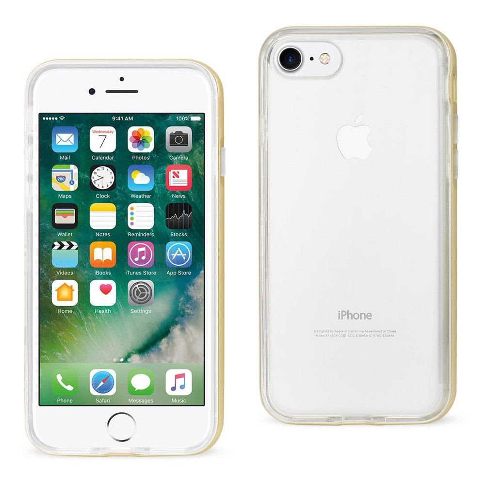 Apple iPhone 7 - Transparent Bumper Frame Case, Clear/Gold