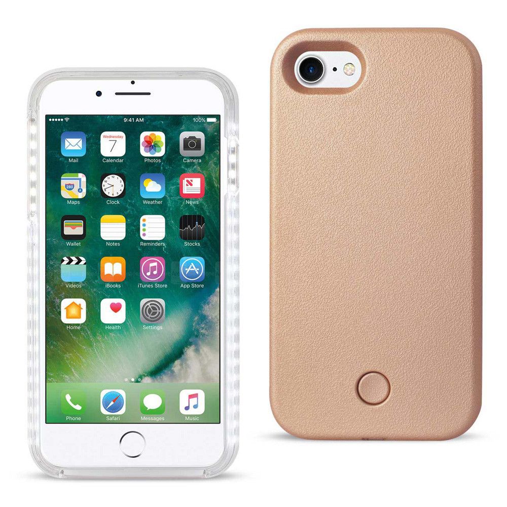 Apple iPhone 7 - LED Selfie Light Up Illuminated Rugged Case, Rose Gold