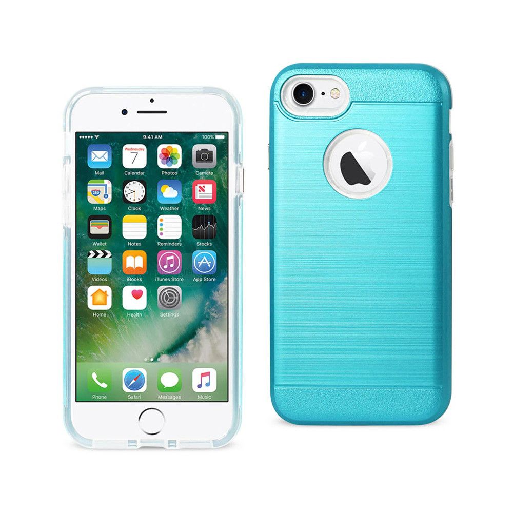 Apple iPhone 7 - Dual Layer TPU Metallic Texture Case, Blue