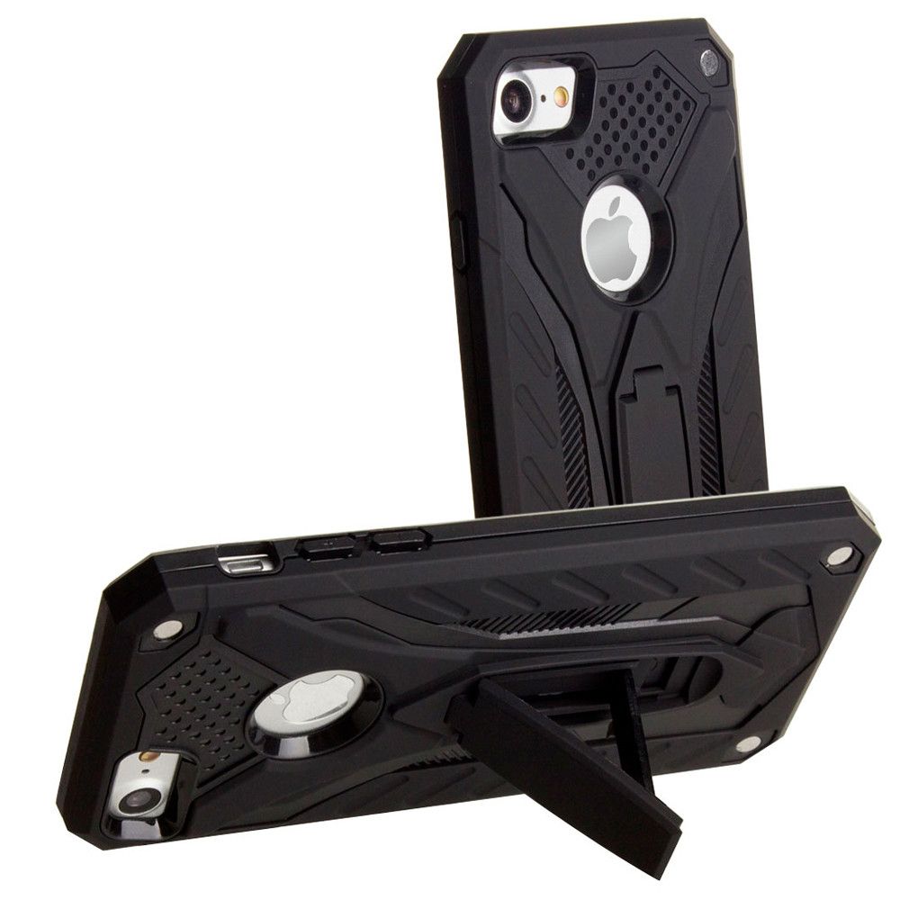 Apple iPhone 7 -  Armor Shockproof Hybrid Case with Stand, Black