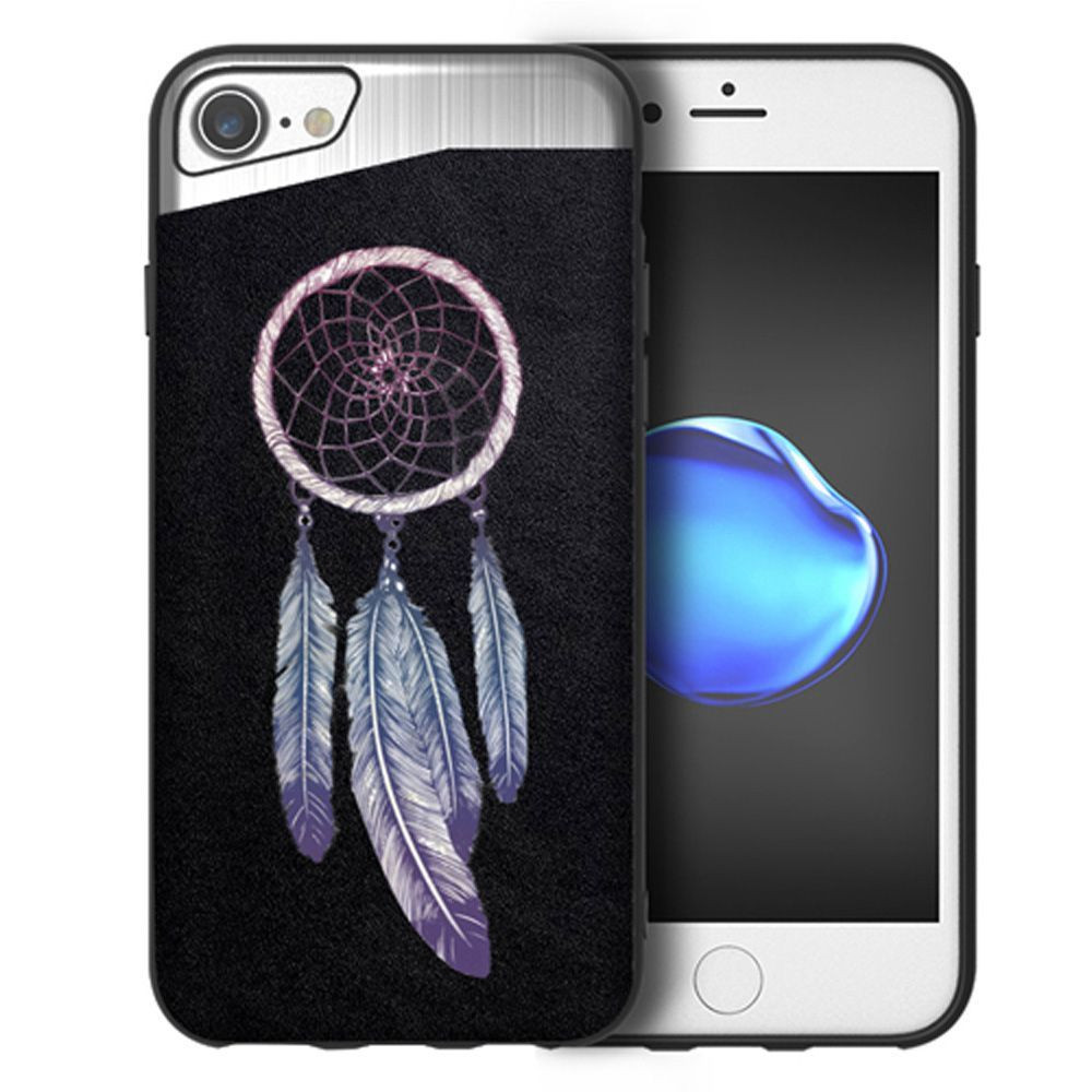 Apple iPhone 7 -  Dream Catcher Embroidered Slim Fashion Case, Purple/Silver