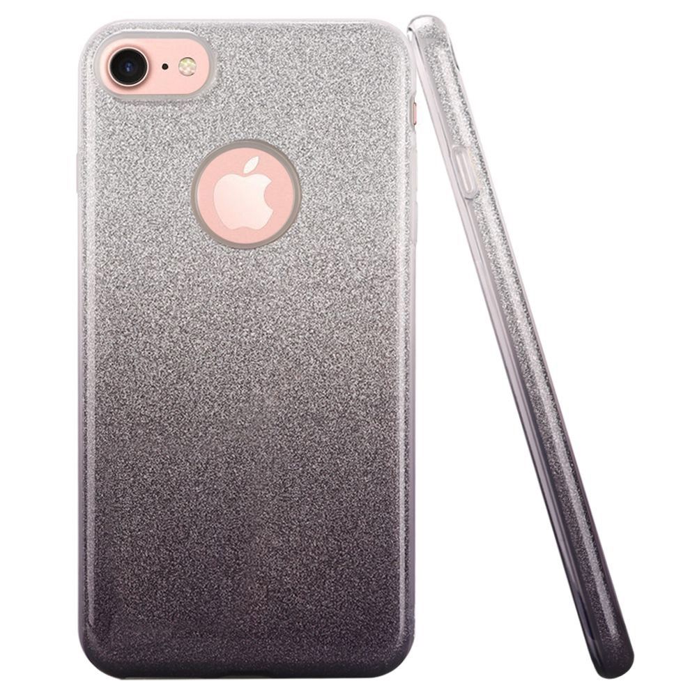 Apple iPhone 7 - Two Tone TPU Glitter Case, Gray/Silver