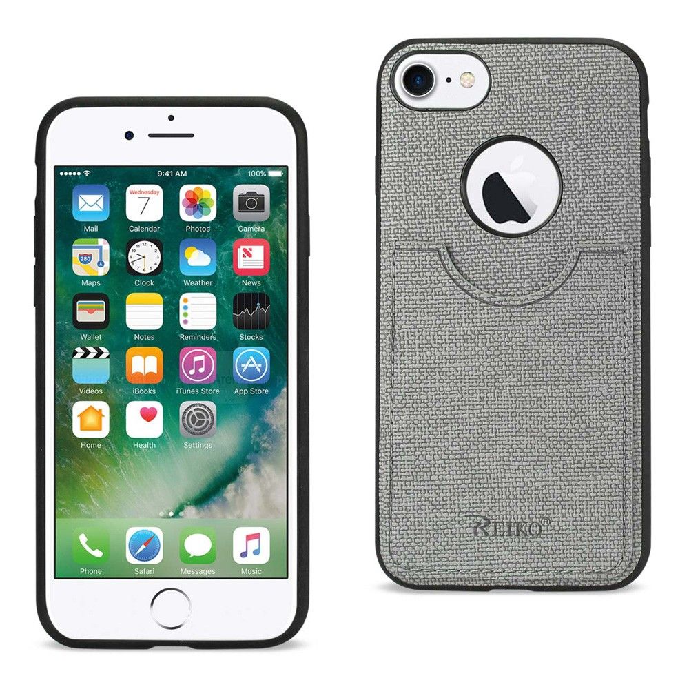 Apple iPhone 7 - Denim Print with Embedded Pocket TPU Case, Gray