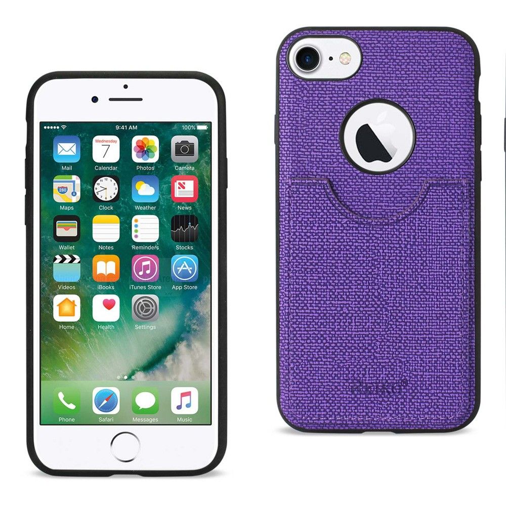 Apple iPhone 7 - Denim Print with Embedded Pocket TPU Case, Purple