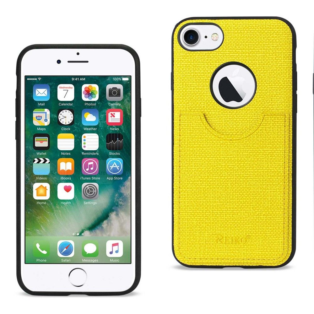 Apple iPhone 7 - Denim Print with Embedded Pocket TPU Case, Yellow