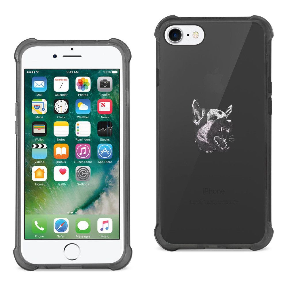 Apple iPhone 7 - Wolf Design TPU Case with Air Cushion, Black