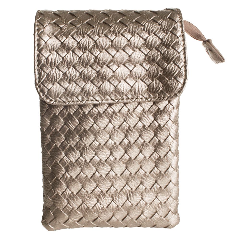 Apple iPhone 7 -  Vegan Leather Woven Crossbody bag, Taupe