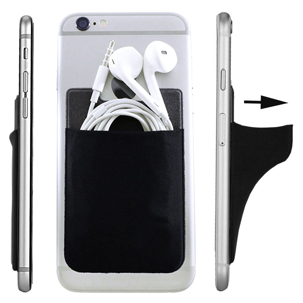 Apple iPhone 7 -  Lycra Spandex Stick-on Card Pocket, Black