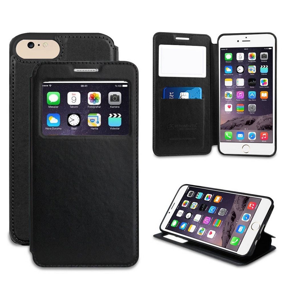 Apple iPhone 8 -  Infolio Leather Open View Folding Wallet Phone Case, Black