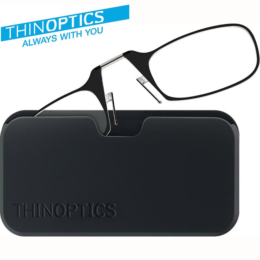 Apple iPhone 8 -  Original THINOPTICS Reading Glasses with Universal Pod +2.00 strength covers +1.75-2.25, Black