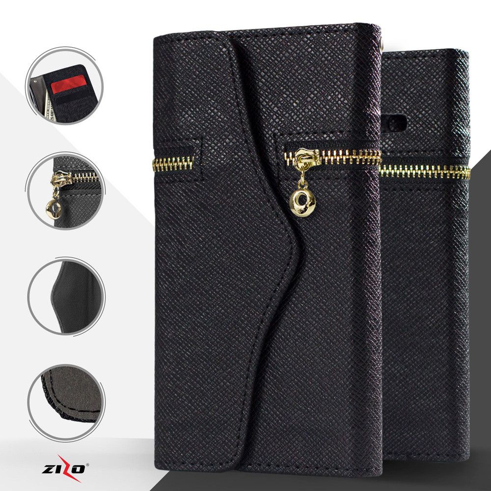 Apple iPhone 7 Plus -  Zip Around Compact Phone Wallet Case, Black