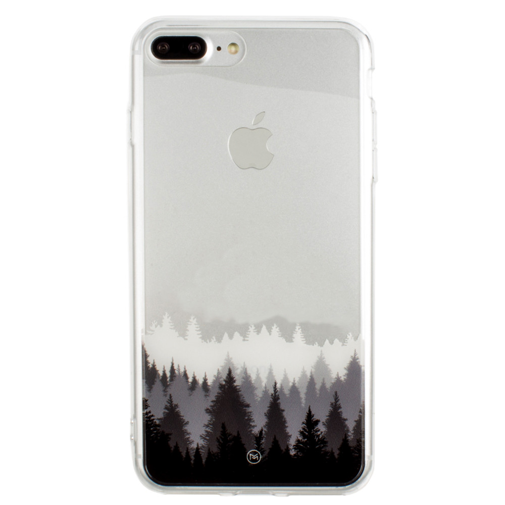 Apple iPhone 7 Plus -  Ultra Clear Grayscale Forest Slim Case, Clear/Gray