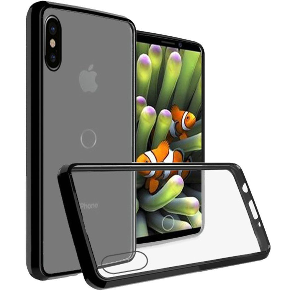 Apple iPhone X -  Slim Bumper Transparent TPU Case, Clear/Black