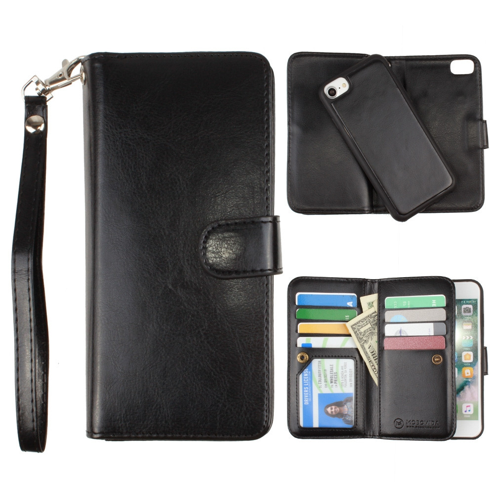Apple iPhone 6 -  Multi-Card Slot Wallet Case with Matching Detachable Case and Wristlet, Black