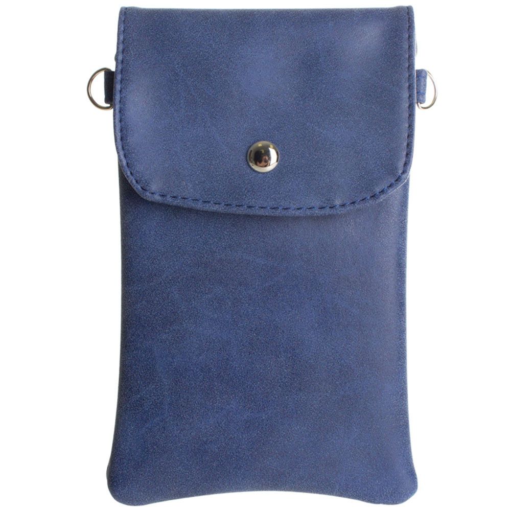 Apple iPhone 6 -   Leather Matte Crossbody bag with back zipper, Blue