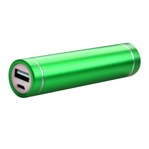 Apple iPhone 6 -  Universal Metal Cylinder Power Bank/Portable Phone Charger (2600 mAh) with cable, Green