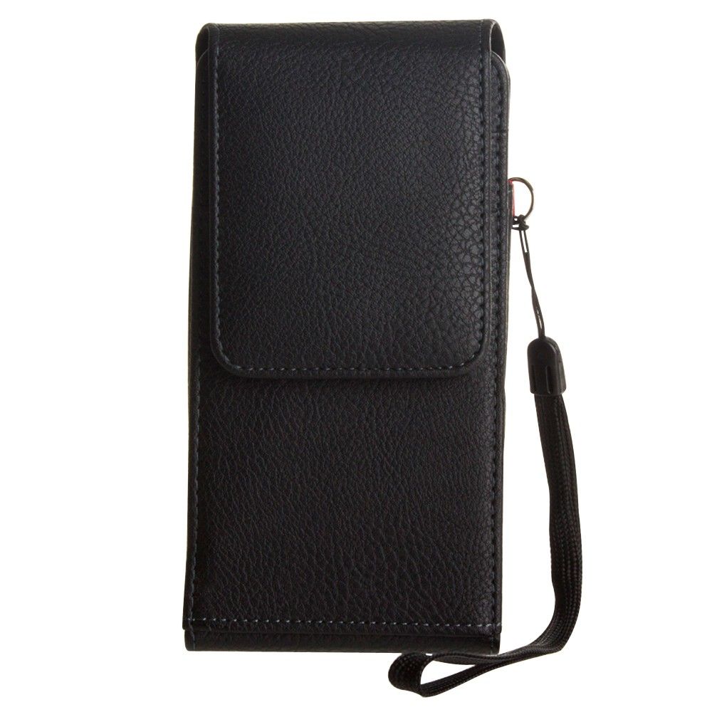 Apple iPhone 6 -  Premium Leather Vertical Pouch with card slots and rotating belt clip, Black