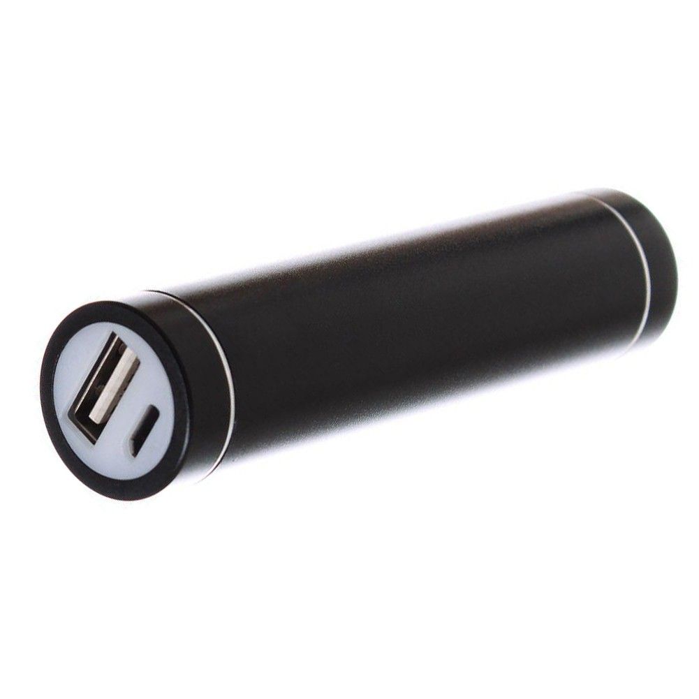 Apple iPhone 6 -  Universal Metal Cylinder Power Bank/Portable Phone Charger (2600 mAh) with cable, Black