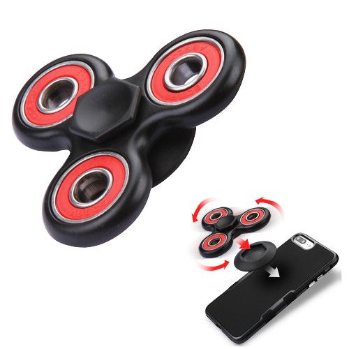 Apple iPhone X -  Fidget Toy Spinner with Adhesive and Holder, Black/Red