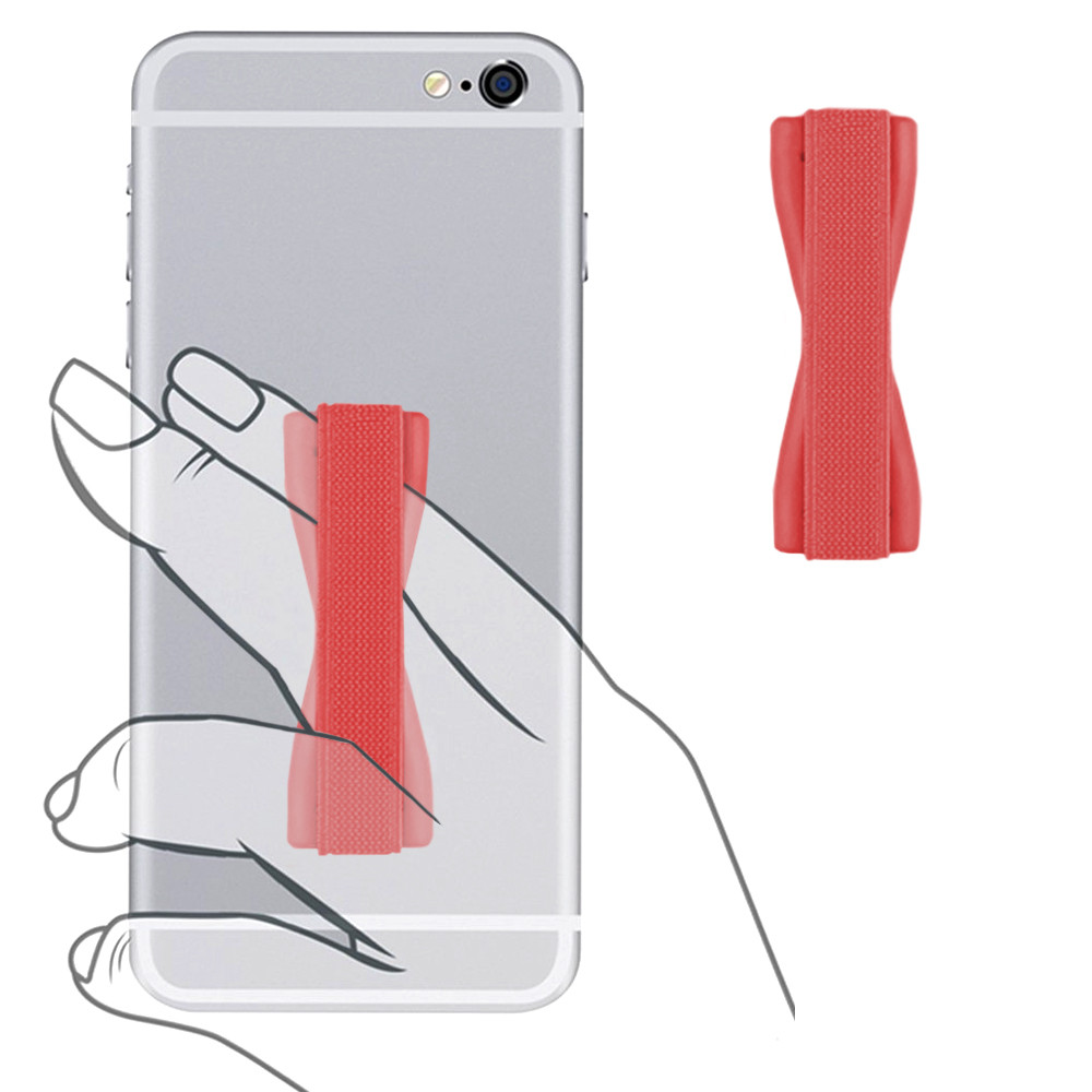 Apple iPhone X -  Slim Elastic Phone Grip Sticky Attachment, Red