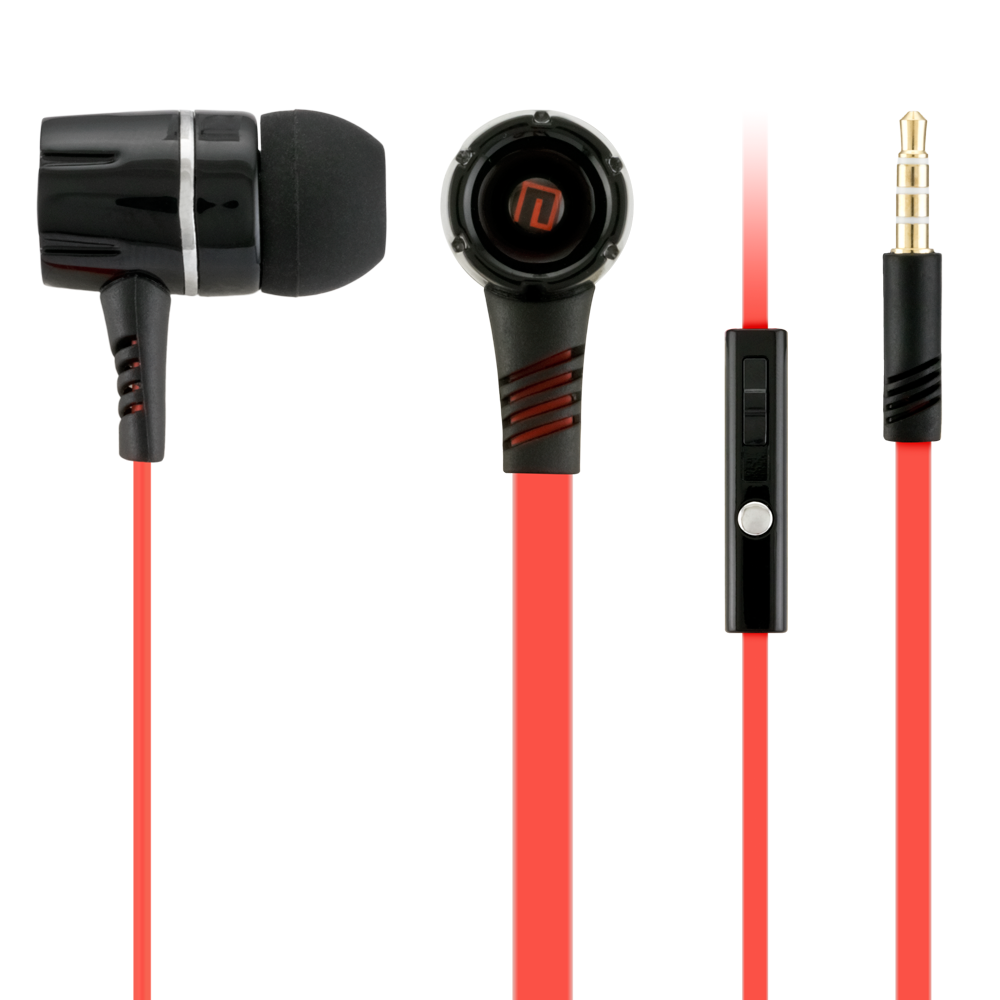 Apple iPhone 6 -  Votec JV350 High Def Tangle-Free 3.5mm Stereo Headset w/Microphone, Black/Red