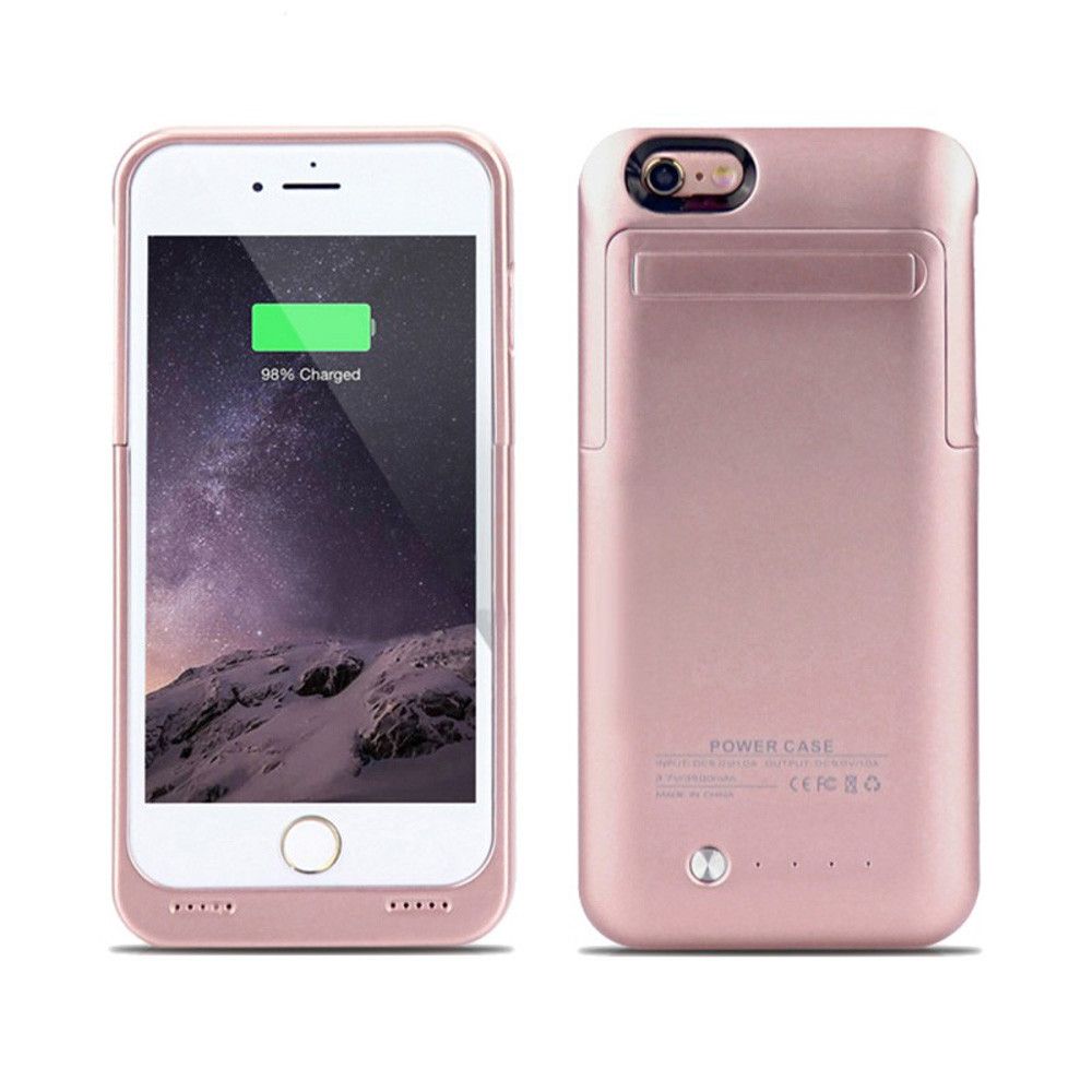 Apple iPhone 6/6s - External Battery Backup Power Case with Kickstand (3500mAh), Rose Gold