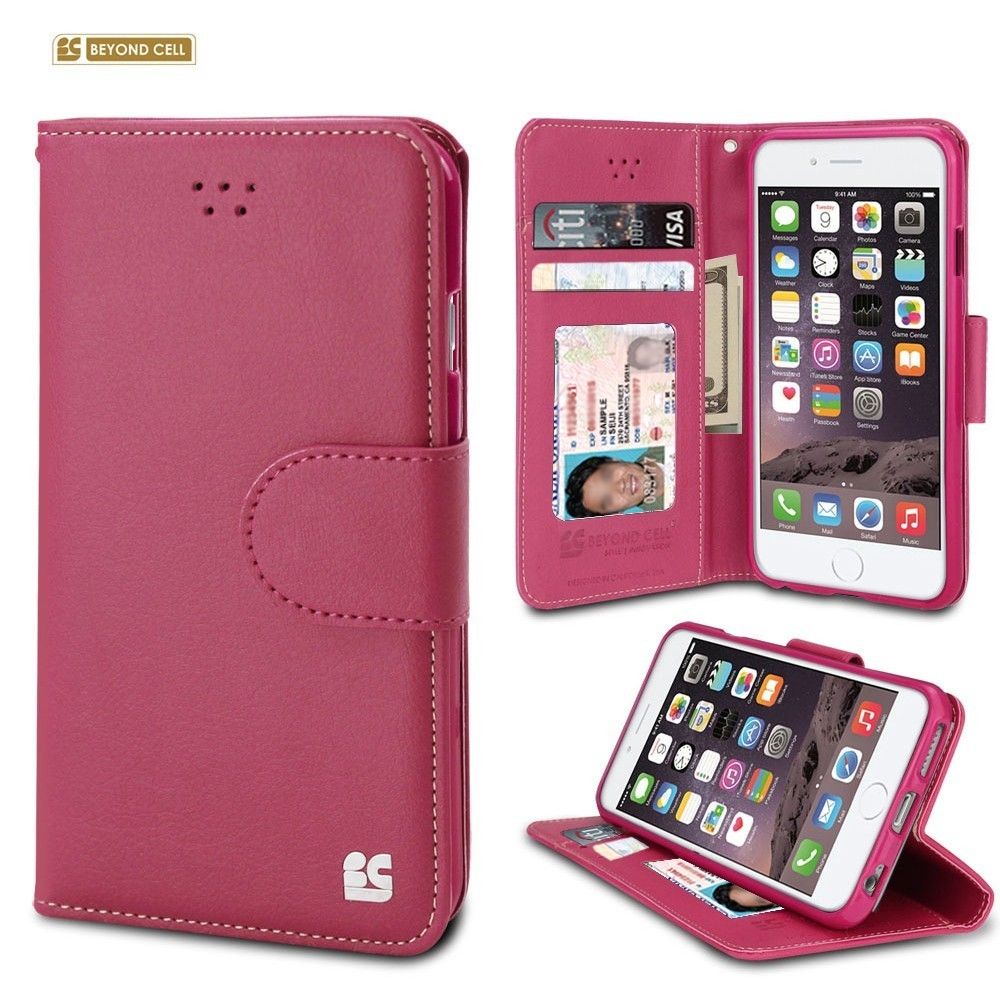 Apple iPhone 6/6s - Infolio Leather Folding Wallet Phone Case, Hot Pink