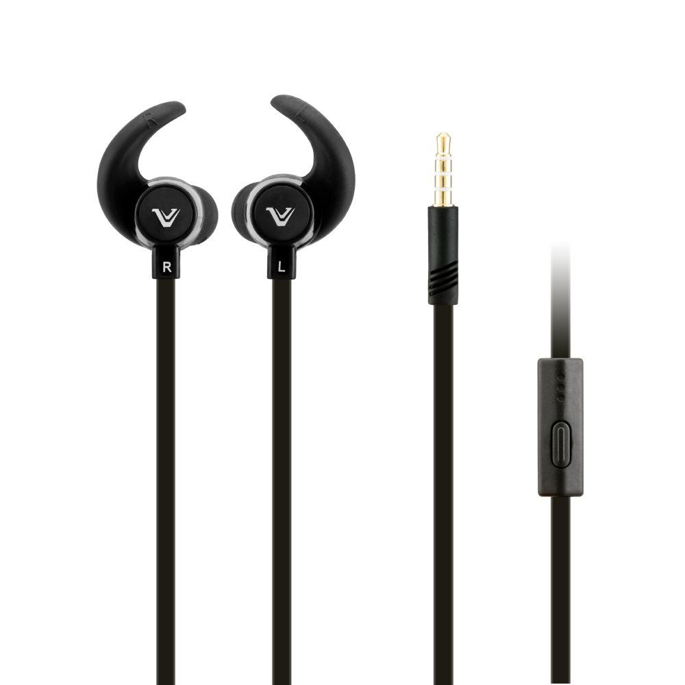 Apple iPhone 6 Plus -  Votec SP92 High Def Tangle-Free 3.5mm Stereo Headset w/Microphone, Black
