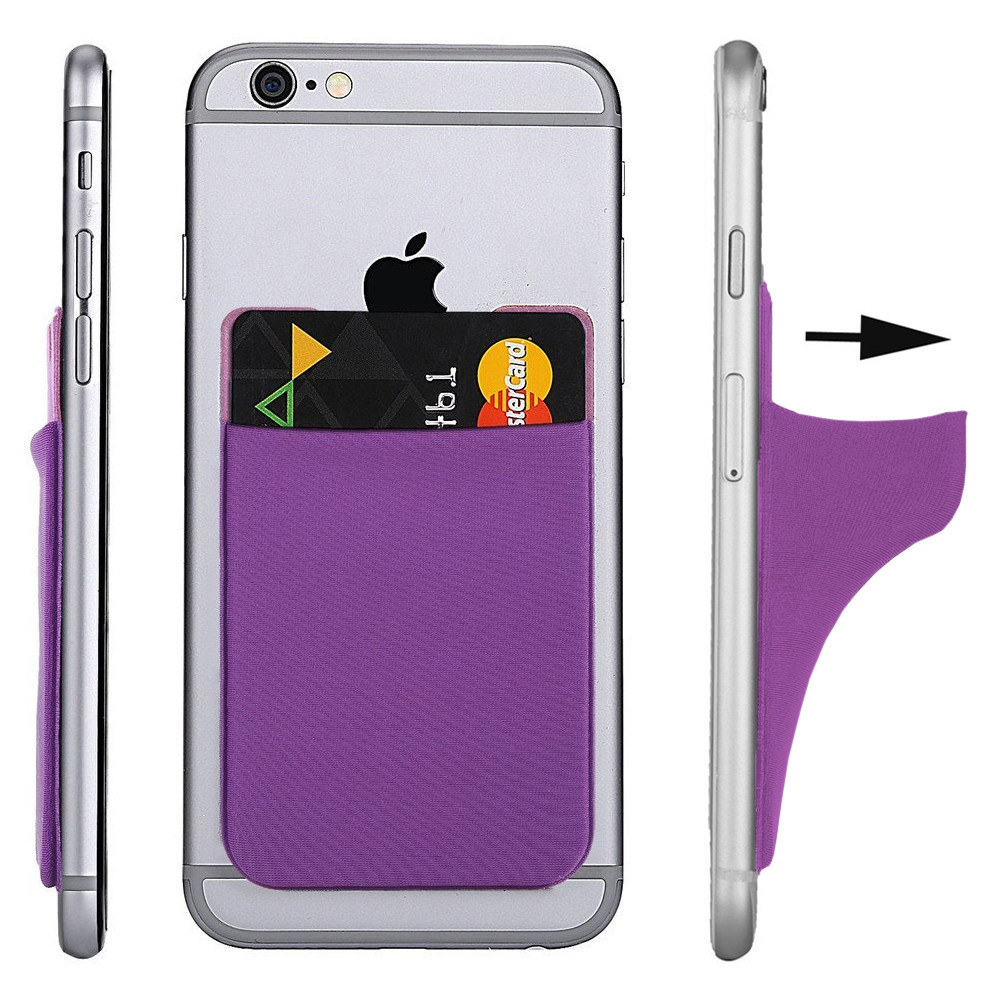 Apple iPhone 6s -  Lycra Spandex Stick-on Card Pocket, Purple