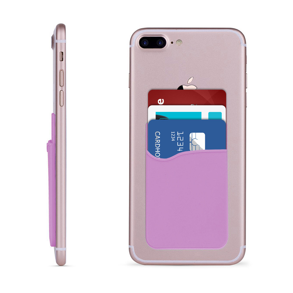 Apple iPhone 6s -  Rubber Silicone Stick-on Card Pocket, Purple
