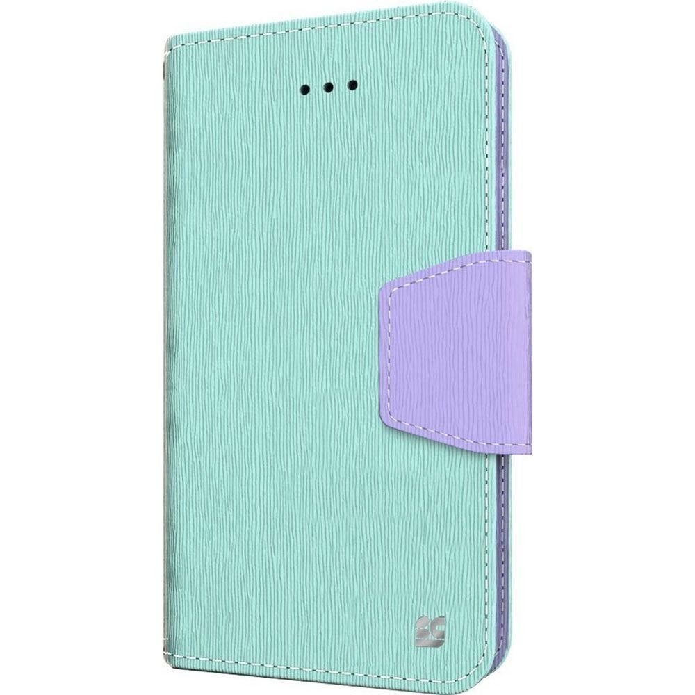Apple iPhone 6s Plus -  Leather Folding Wallet Case, Mint/Purple