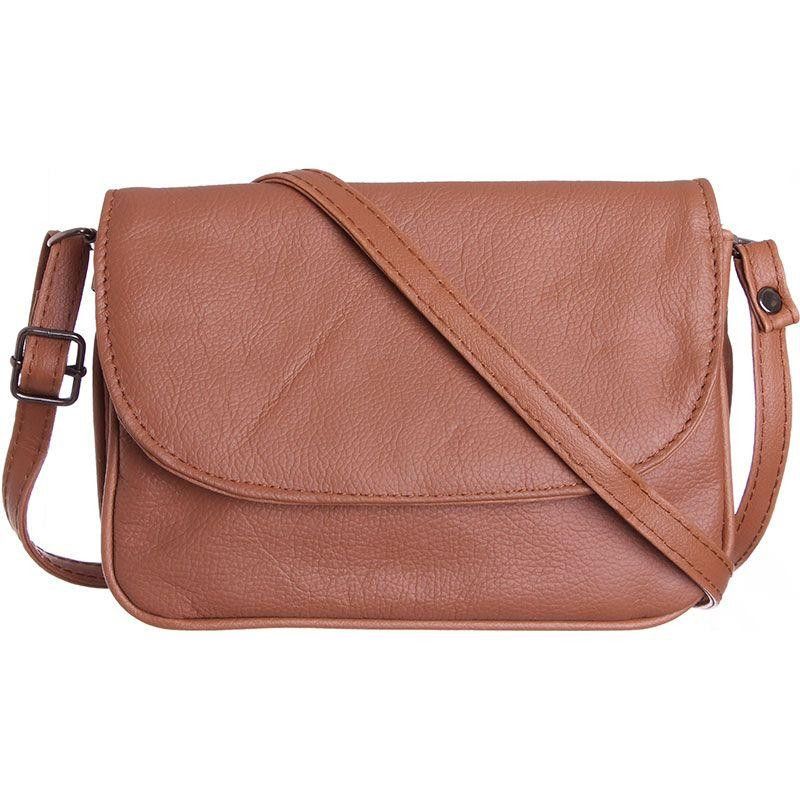 Genuine Leather Shoulder / Crossbody Handbag, Brown