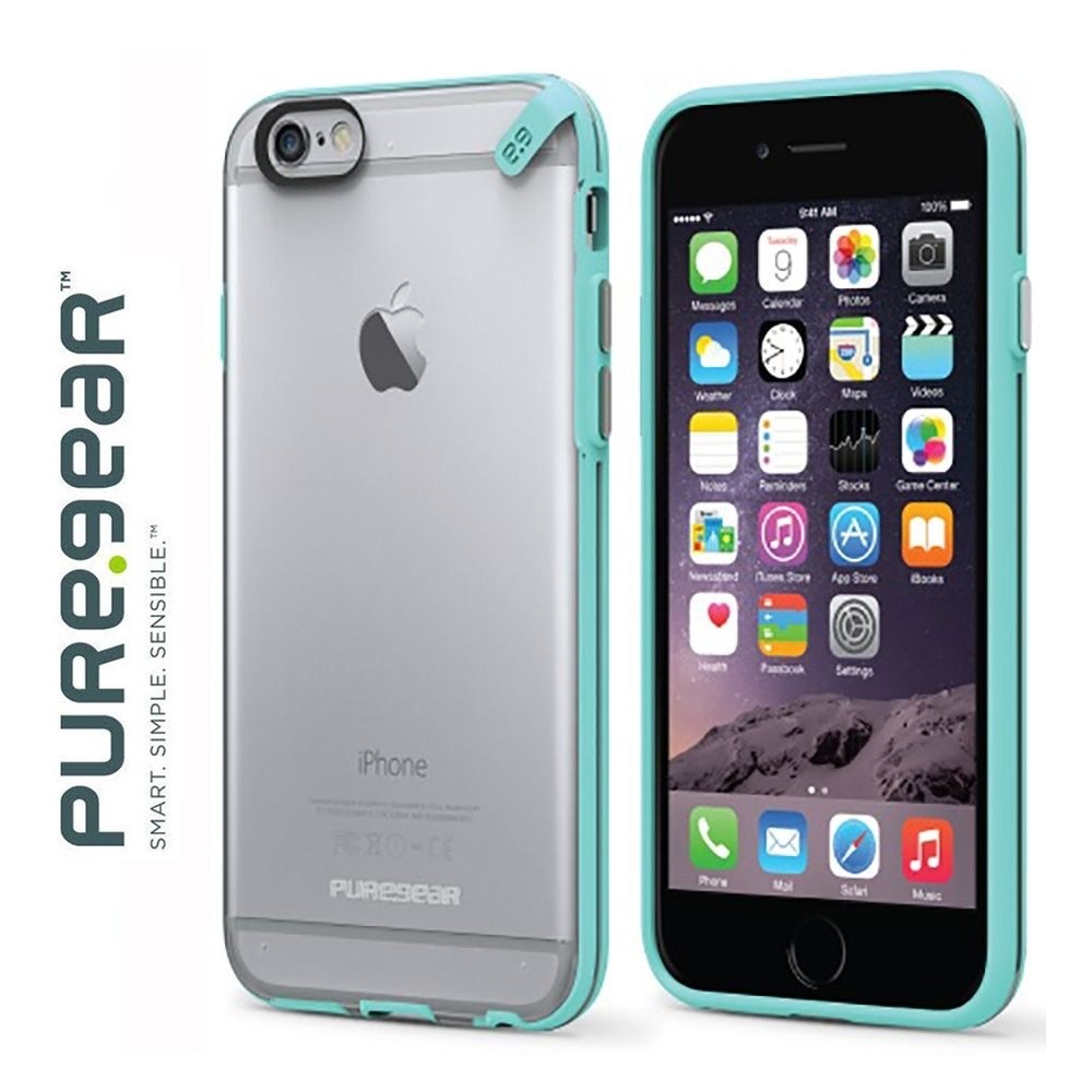 Original Puregear Apple iPhone 6/6s Plus Slim Shell Rugged Case, Clear/Mint